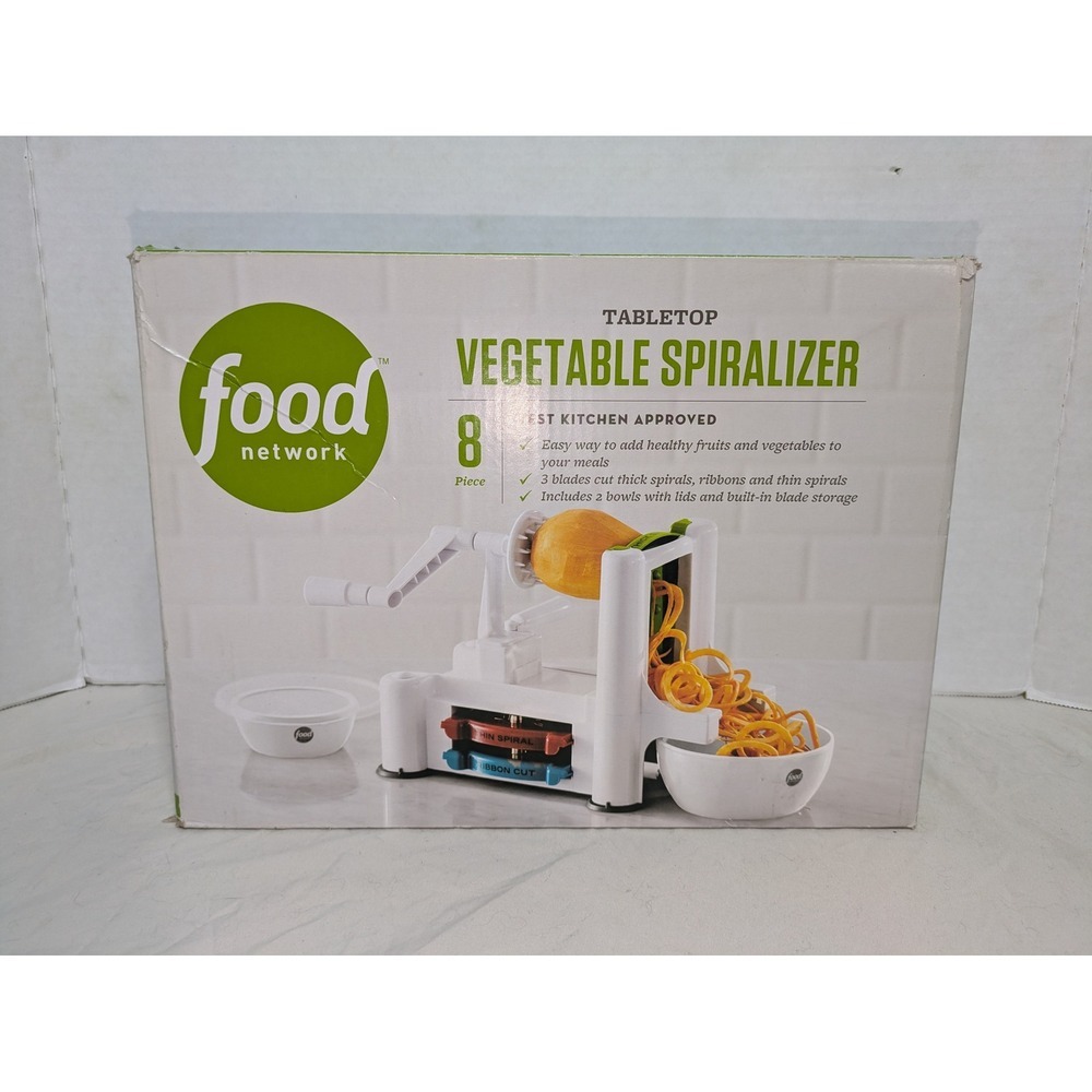 NIB Food Network Vegetable Spiralizer 8-Piece Tabletop Kitchen‎ Gadget Appliance